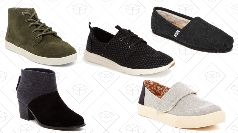 Paseo Suede High Top Sneaker, $37 | Black Wool Felt Bootie, $65 | Del Rey Sneaker, $50 | Classic Faux Shearling Lined Slip-On Shoe, $30 | Altair Chambray Slip-On Shoe, $30